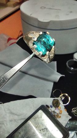 Sterling Silver Electric Blue Tourmaline Ring Thumbnail