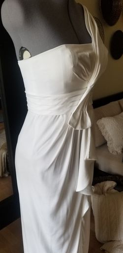 BCBGMAXAZRIA Off White Grecian Gown Size 4 Thumbnail