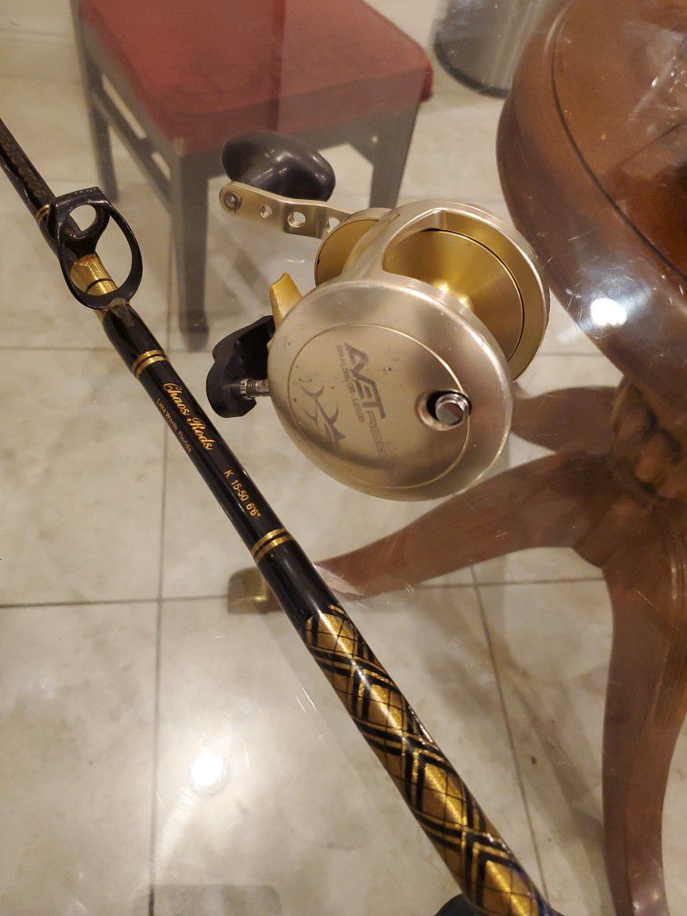 Avet LX6.0:1 Casting Fishing Reel Just Serviced With Chao K15-50  6'6" Rod