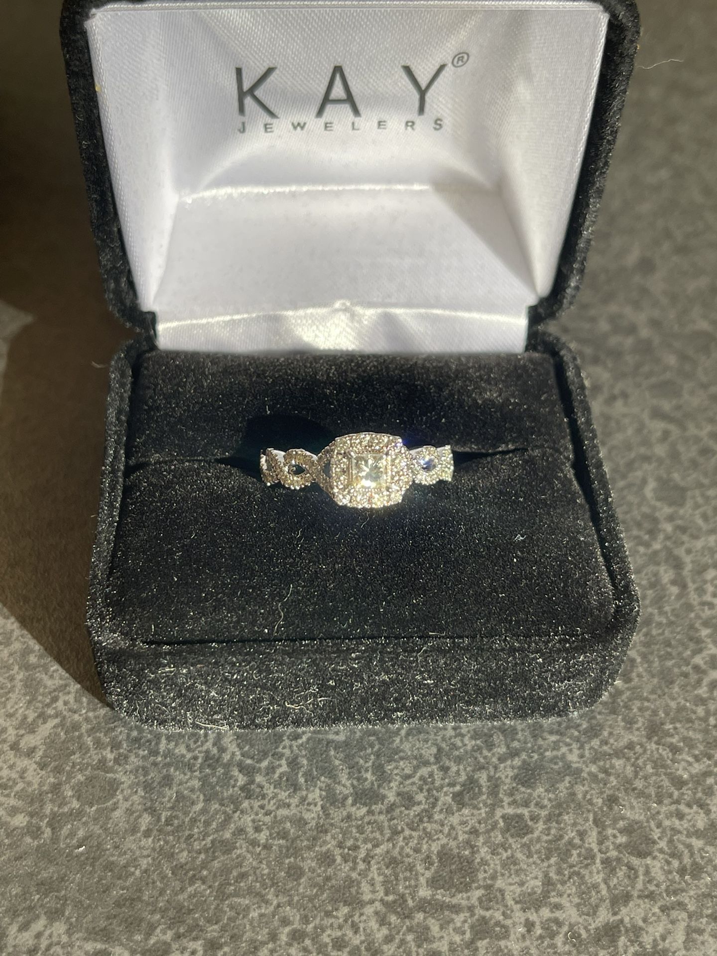 Neil Lanes Line 14kWG Bridal Set Half Carat Diamond
