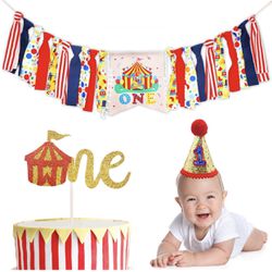 Circus Carnival Theme 1st Birthday Decorations Kit  Thumbnail