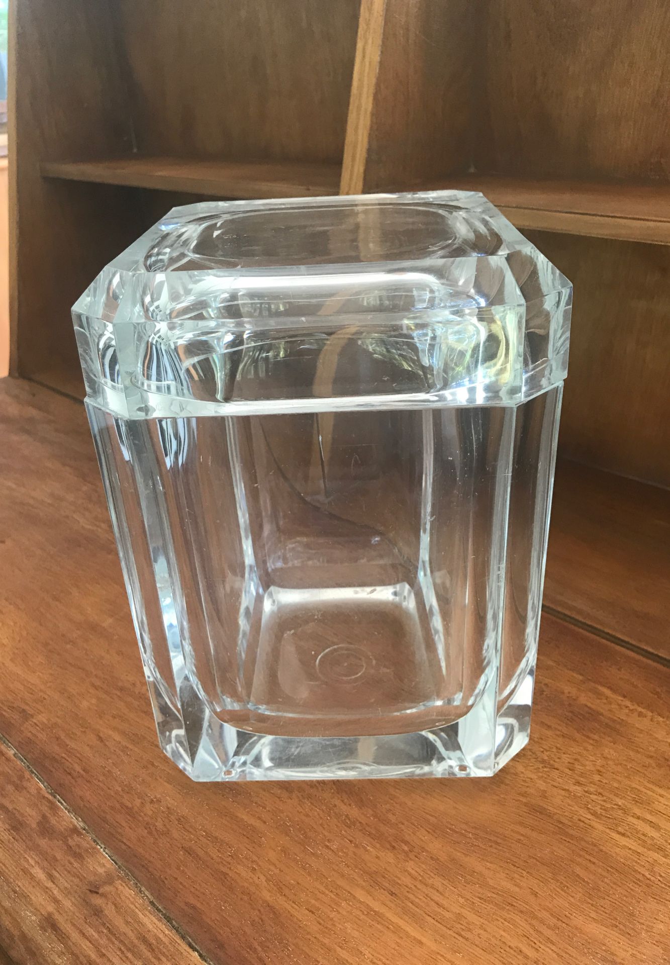 Vintage mid century thick acrylic lucite canister ice bucket container