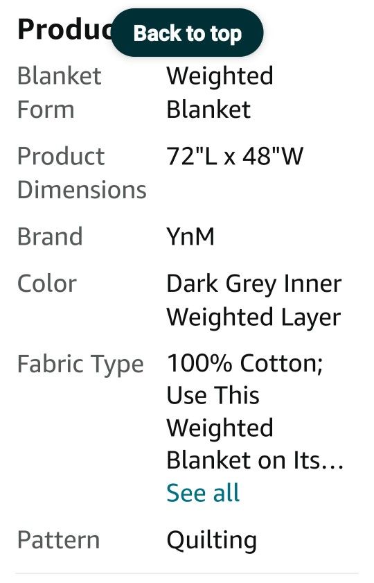 Weighted Blanker 48" × 72" (12 Lbs)