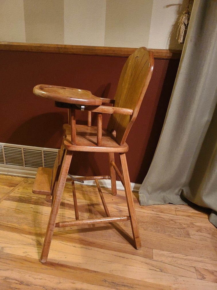 Antique Wood High Chair