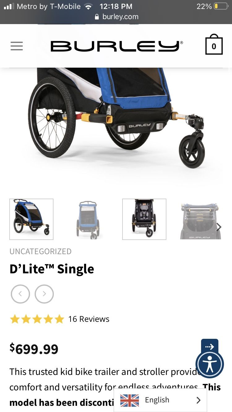 Burley D’Lite Single Bike Trailer