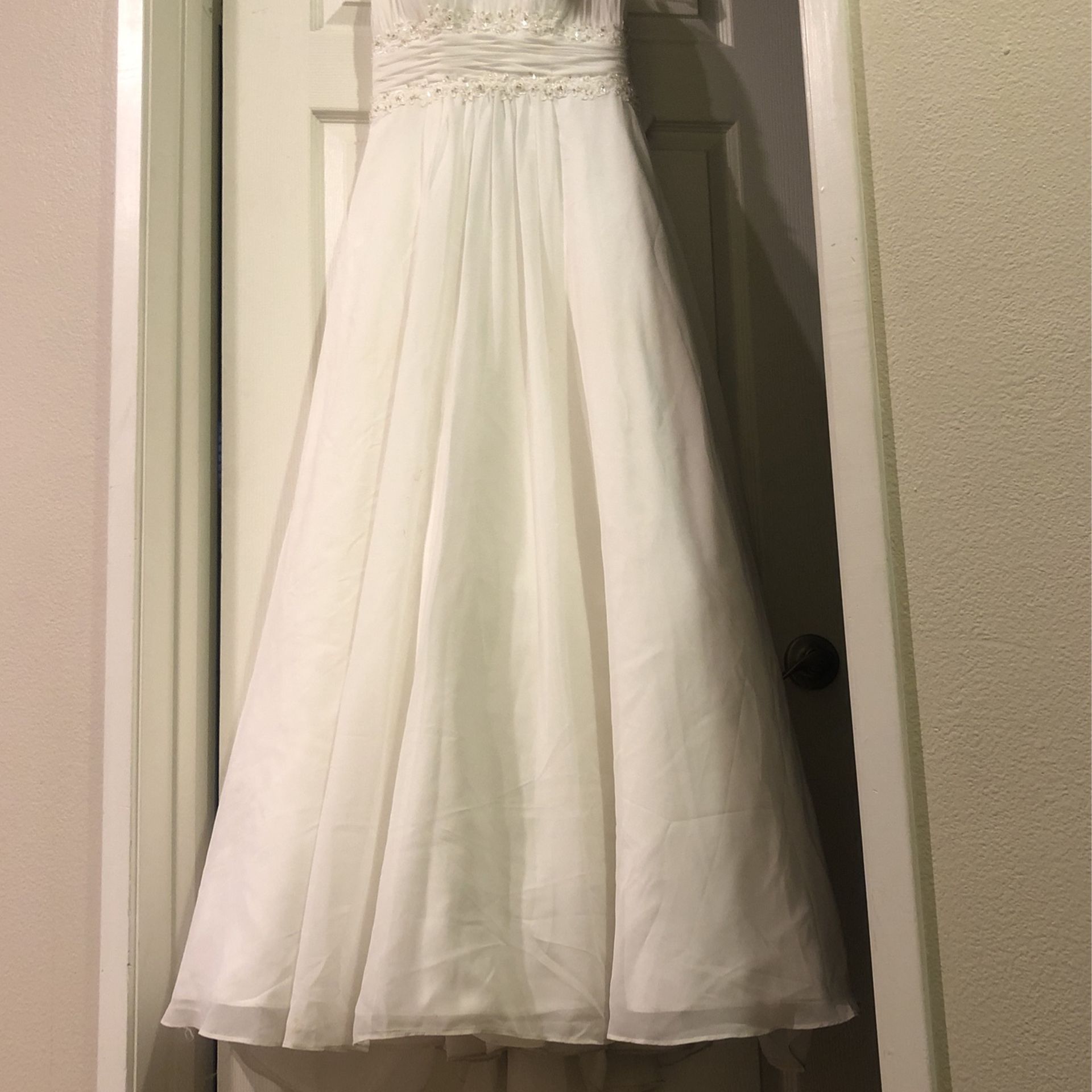 Wedding Dress Size 2 and Shoes Are 7/12M