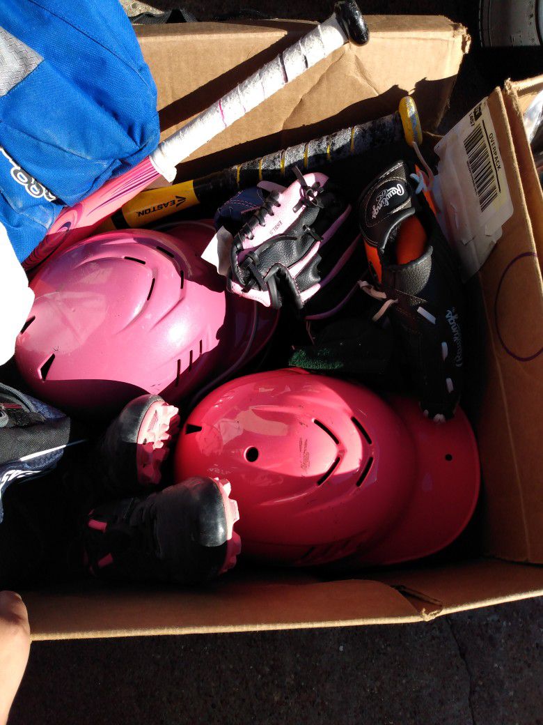 Baseball/Softball Equipment. Helmet, Bag, Cleats