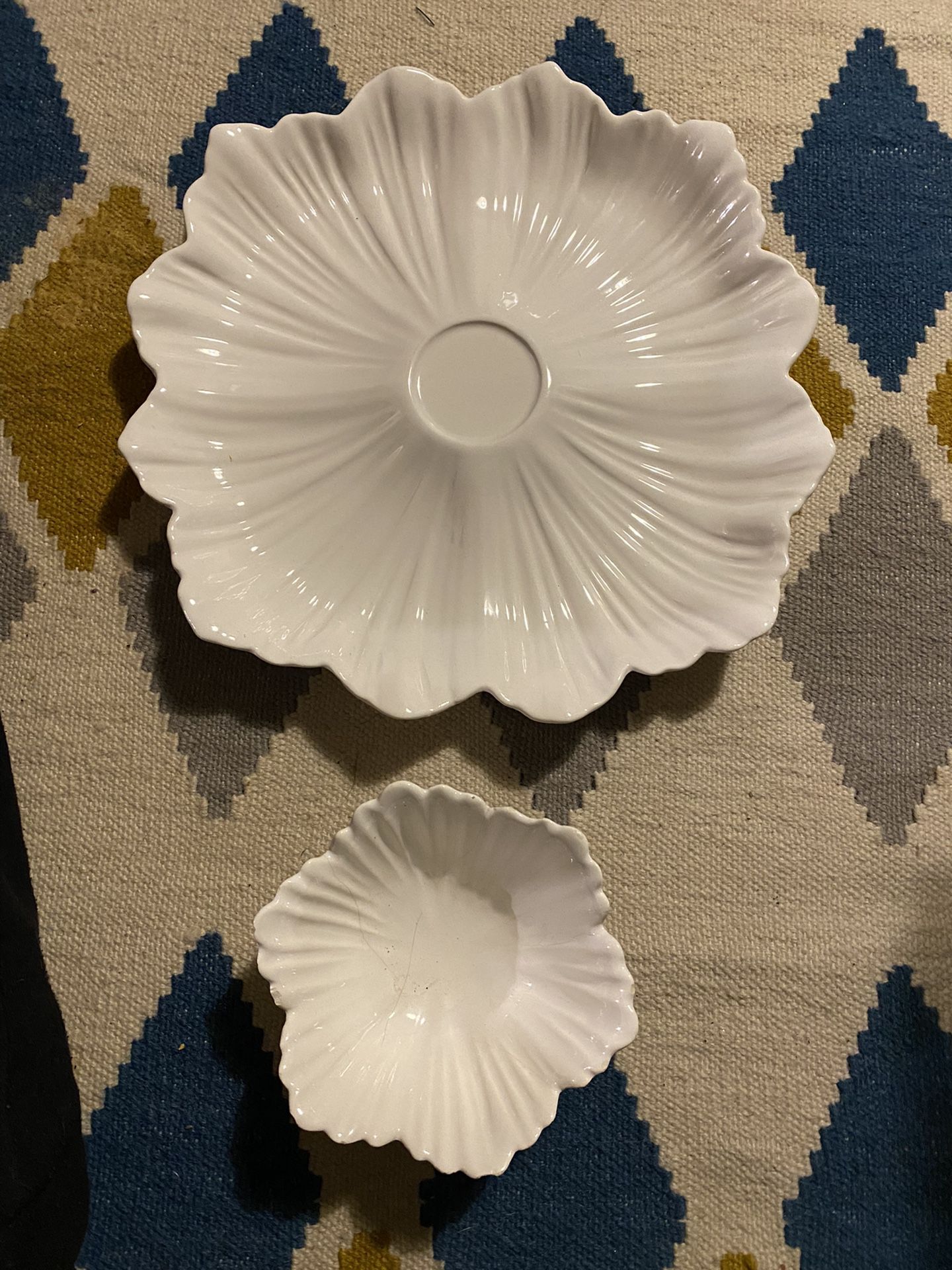 White Ceramic Flower Bowl