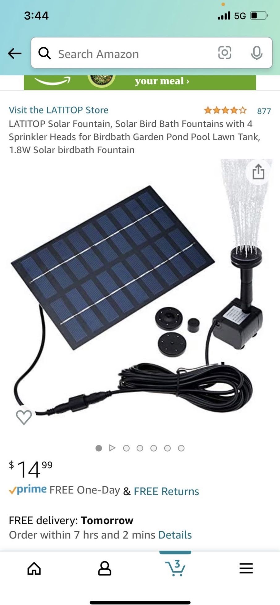 Solar Fountain, Solar Bird Bath Fountains with 4 Sprinkler Heads for Birdbath Garden Pond Pool Lawn Tank, 1.8W Solar birdbath Fountain