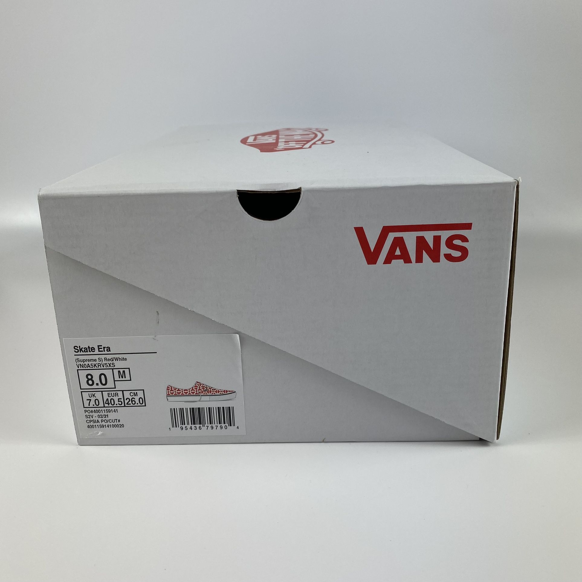 2021 SUPREME VANS RED MONOGRAM S LOGO SKATE SHOE MENS SIZE 8