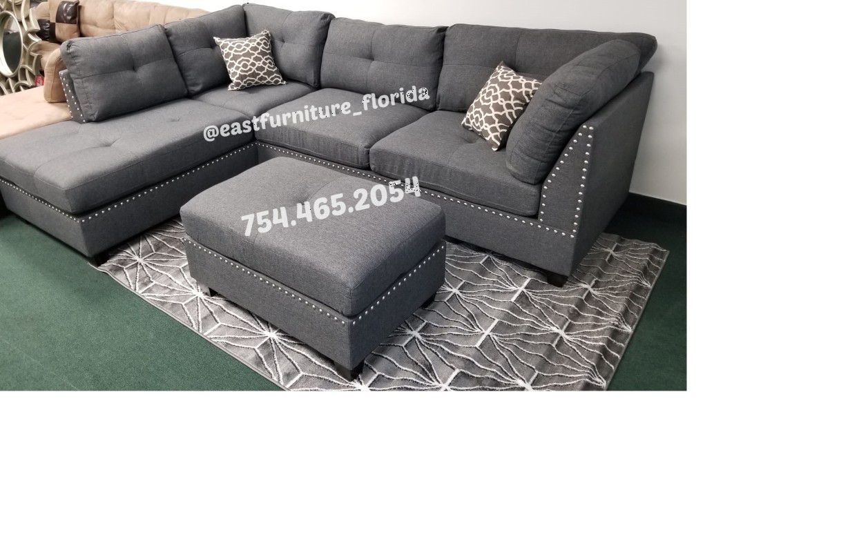 Grey Sectional Sofa With Ottoman gray couch set