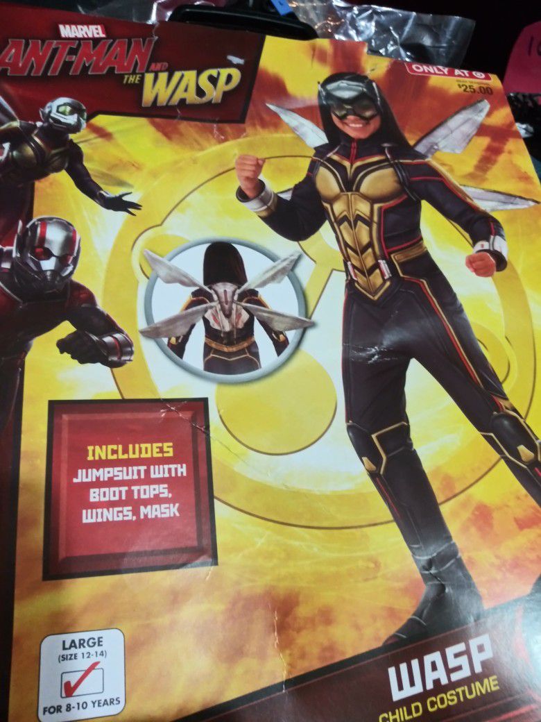 Ant Man "The Wasp" Costume. Child's Size Large. NEW "REDUCED TO SALE". 3 Available