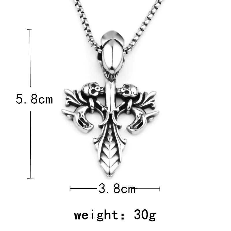 "Stainless Steel Skull Necklace for Men, BL134