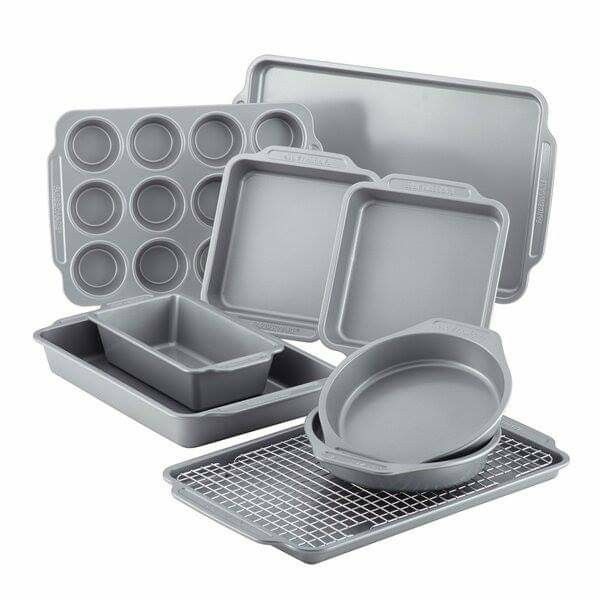Gray 10 Piece Non-Stick Bakeware Set