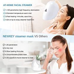 NEWKEY Professional Facial Steamer for Face - Deep Cleansing Facial Steamer Mask, Nano Ionic Facial Steamer for Face, Hot Steam Machine, Moisturizing  Thumbnail