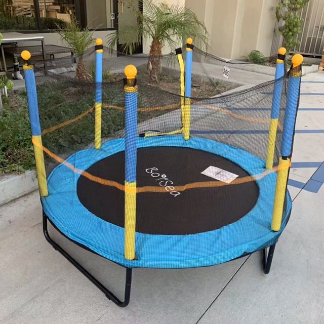 NEW 60 Inches Diameter Kids Trampoline Playpen Safety Enclosure Net Jumper With Pad 5 Feet