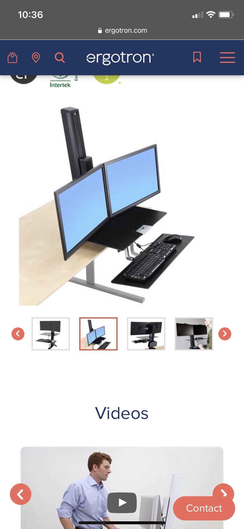 Ergotron Dual Monitor Sit/Stand Station