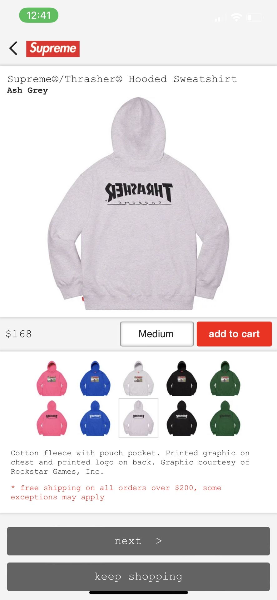 Supreme Thrasher Pullover Hoodie