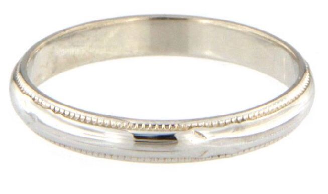Unisex Wedding Band 18kt White Gold