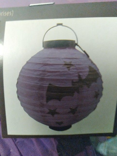 Halloween Decorations Paper Latern With Bats Lights Up