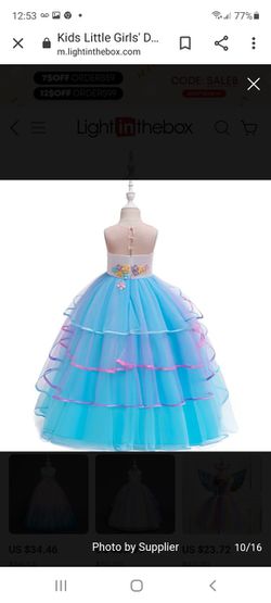 Girl Unicorn Party Dress Dress 👗 Thumbnail