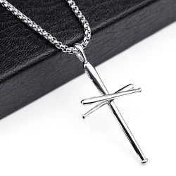 "Punk rivet nail cross couple pendant necklace for women/men, N90201P218
 Thumbnail