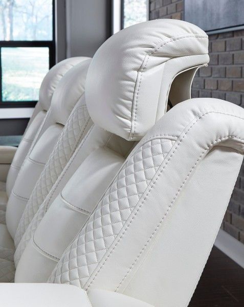 👍Party Time Power Reclining White Sofa