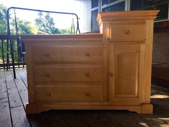 Baby Changing Table Dresser Solid, Honey Oak Baby Dresser