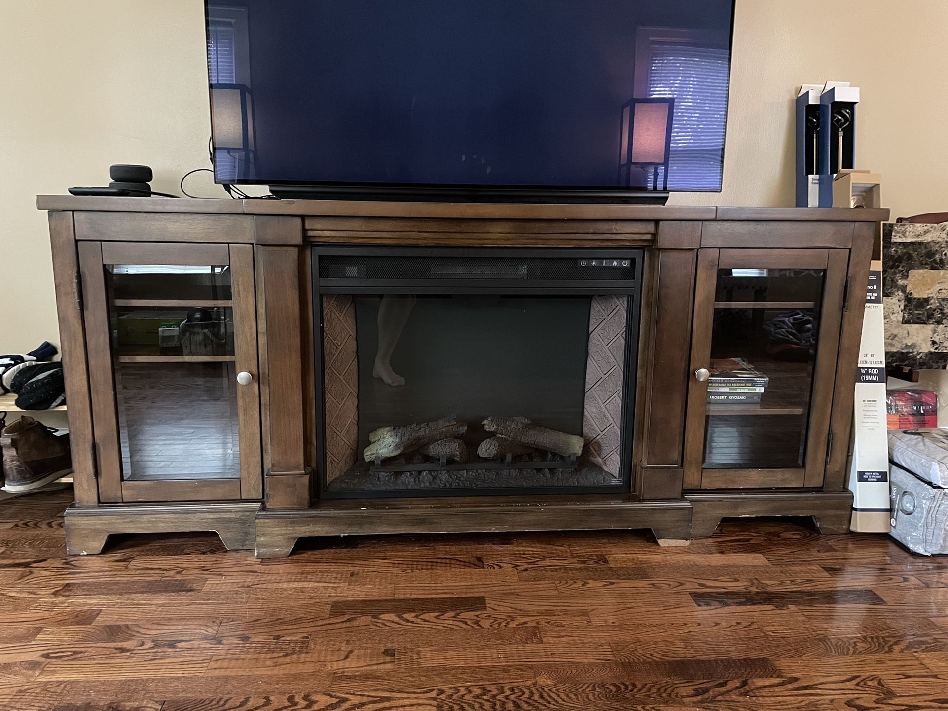 Entertainment Center with electronic Fireplace 