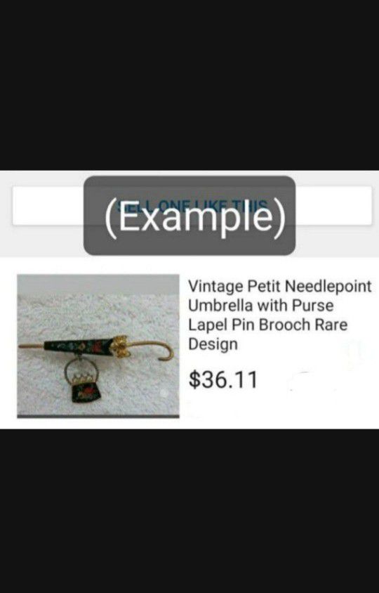 1950s Petit Needle Point Umbrella Brooch 