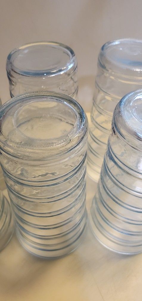 Vintage Drinking Glassware Light Blue Set of Six