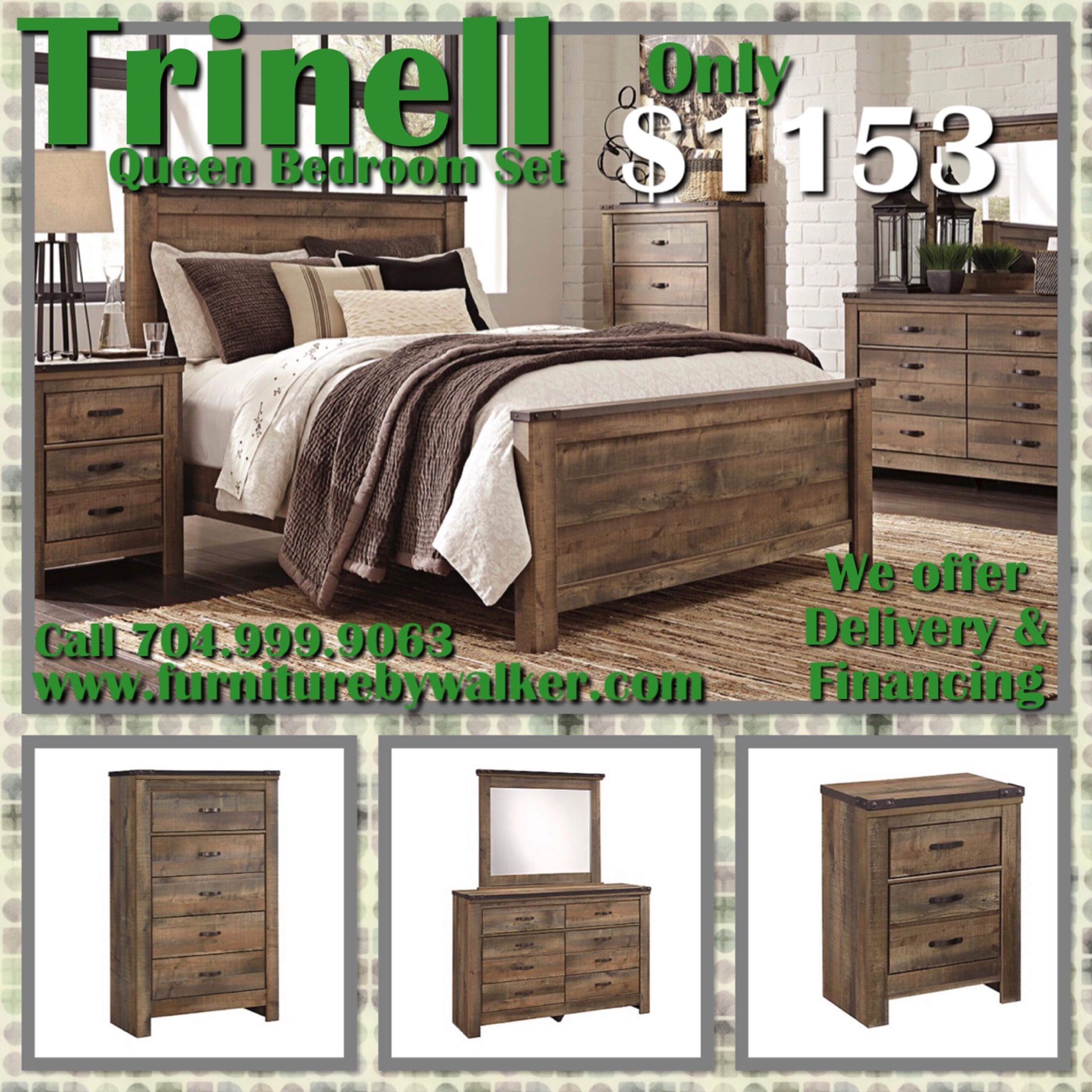 Trinell queen panel bedroom set by Ashley for Sale in Mooresville, NC