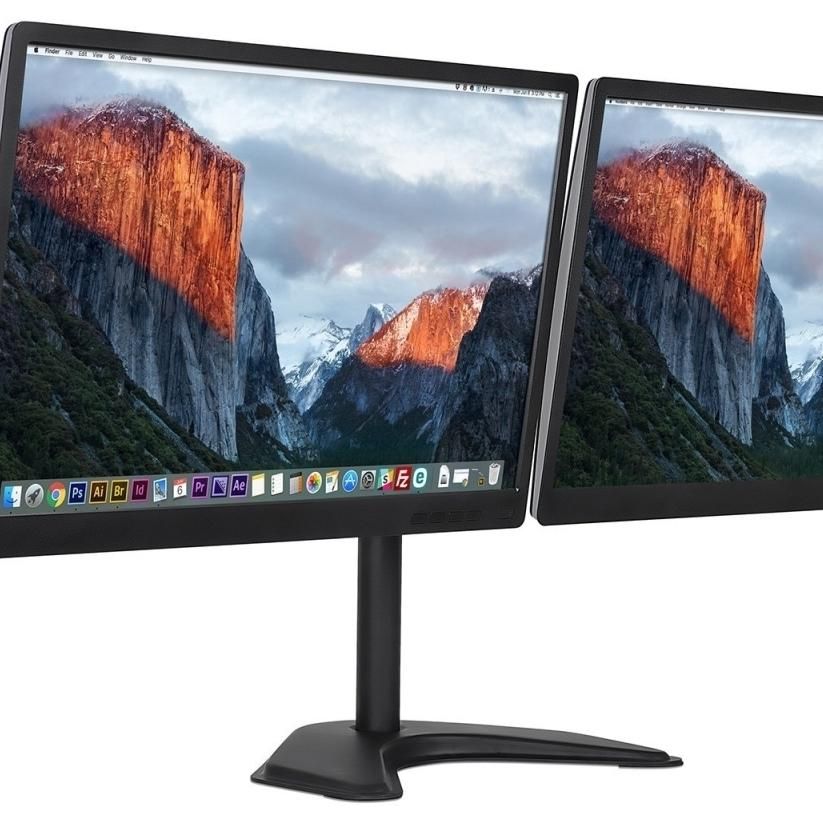 Mount-It MI-2781 20-27 in. Dual Monitor Desk Stand LCD Mount, Black