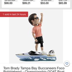 Tom Brady Tampa Bay Buccaneers Foco Bobblehead - Championship GOAT Boat Thumbnail