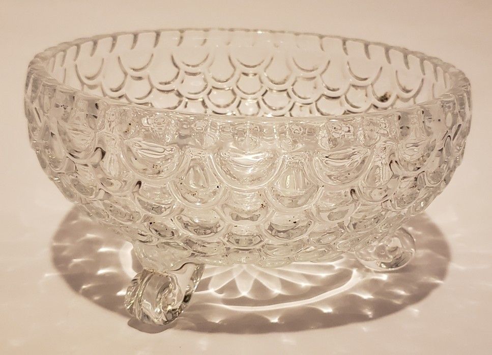 Crystal Glass Fish Scale Bowl 3.75"
