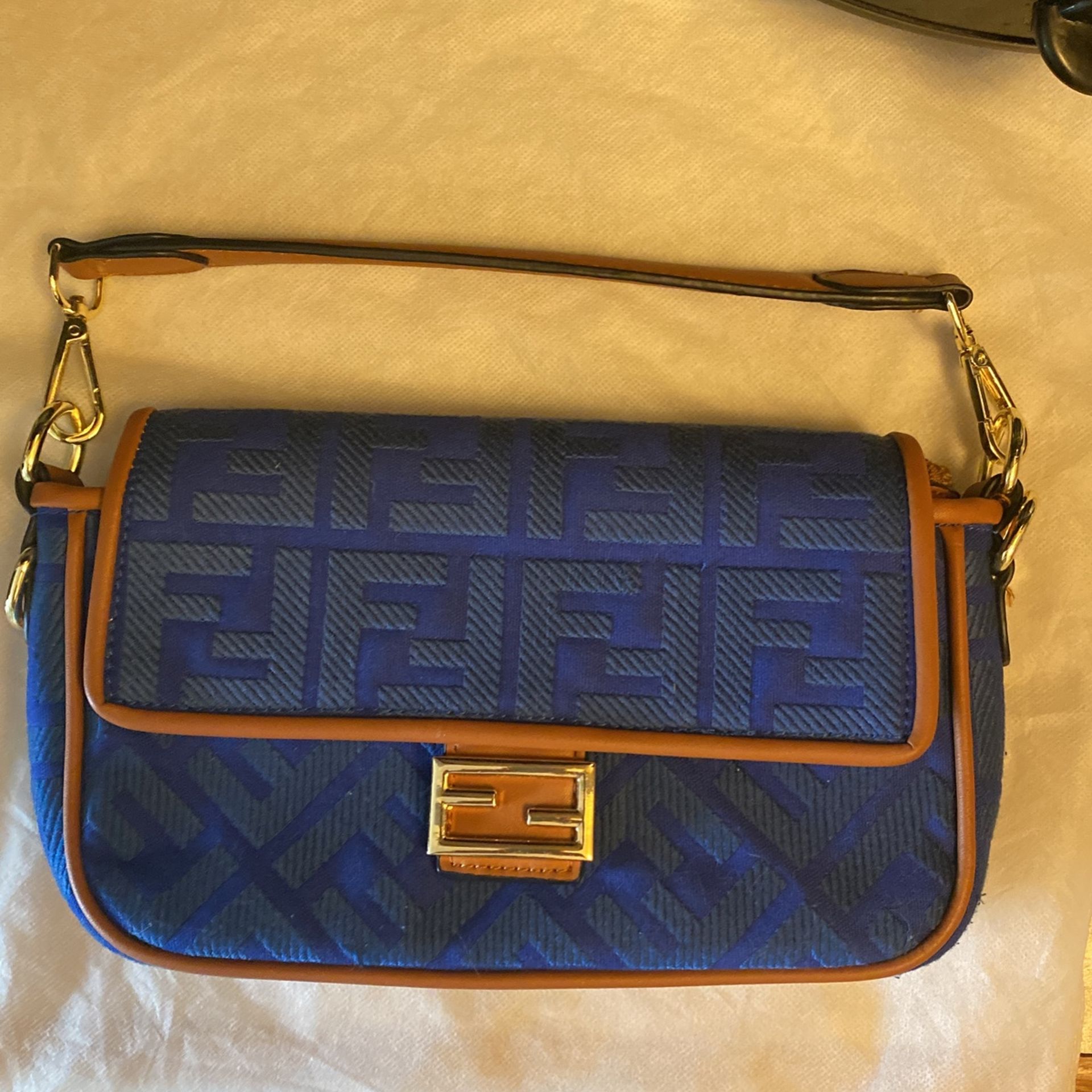 Fendi Clutch Purse-smaller type- (royal Blue In Color) Made In 🇮🇹