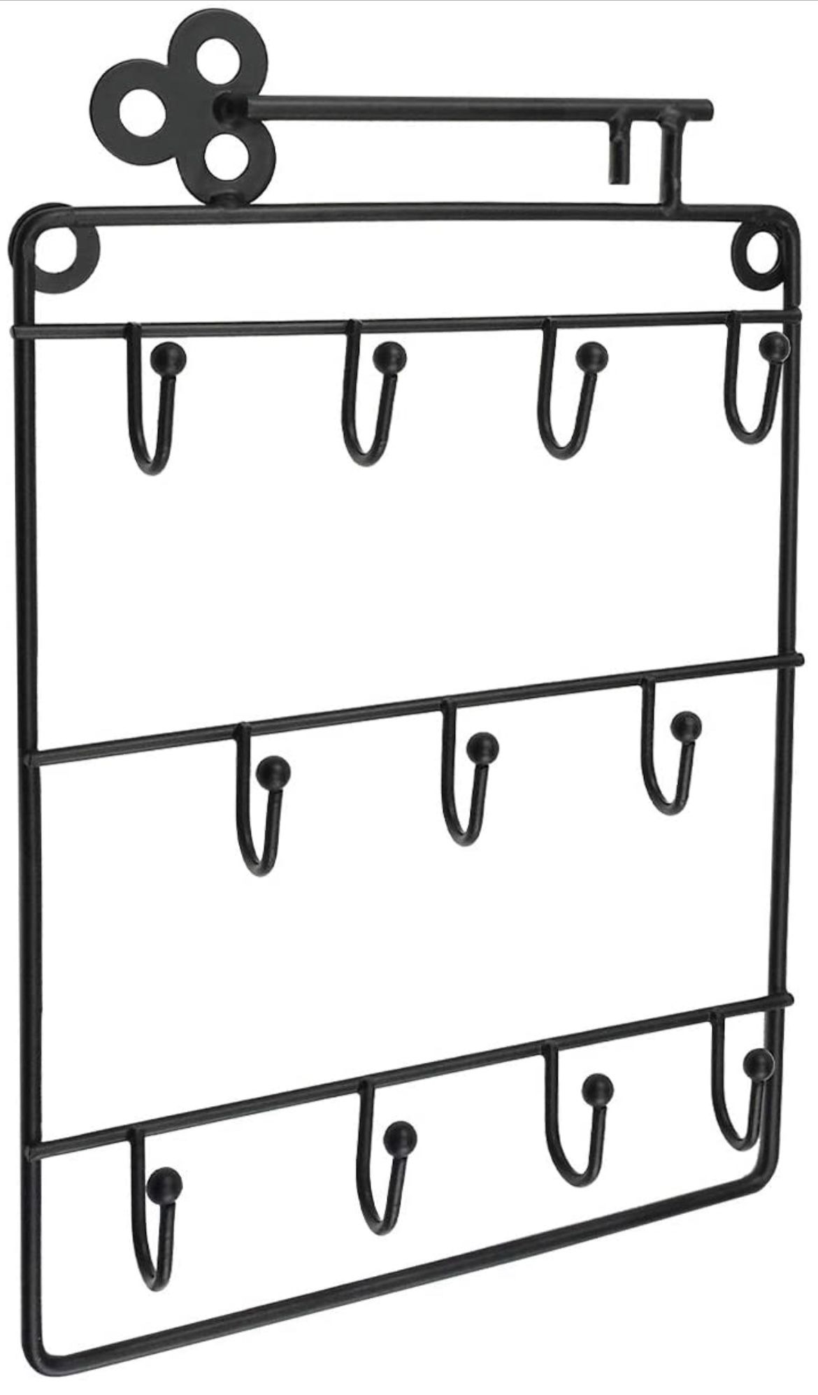 Feilifan Key Rack,Decorative Wall Mounted Holder with 11 Key Hook Key Rack Holder Organizer Metal Key Holder