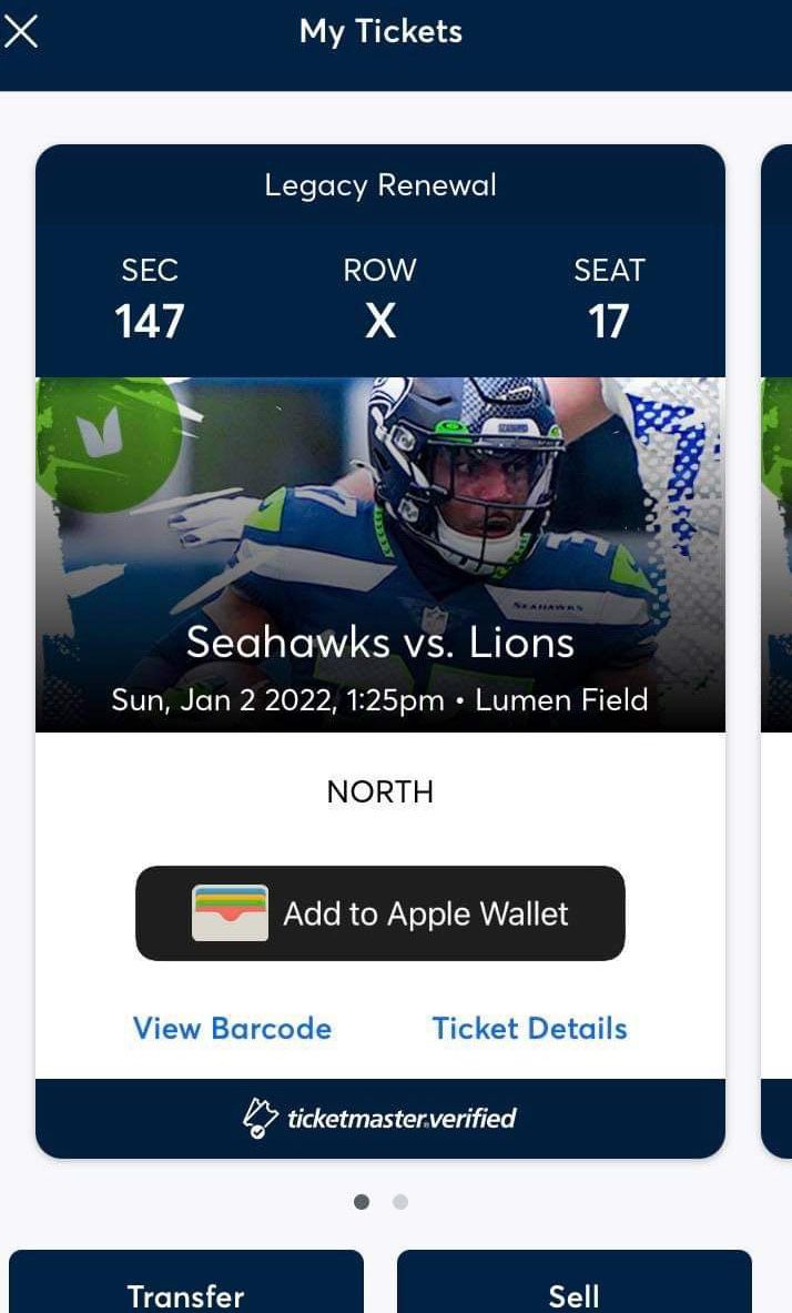 Seahawks vs Lions @Lumen Field 01/02/22