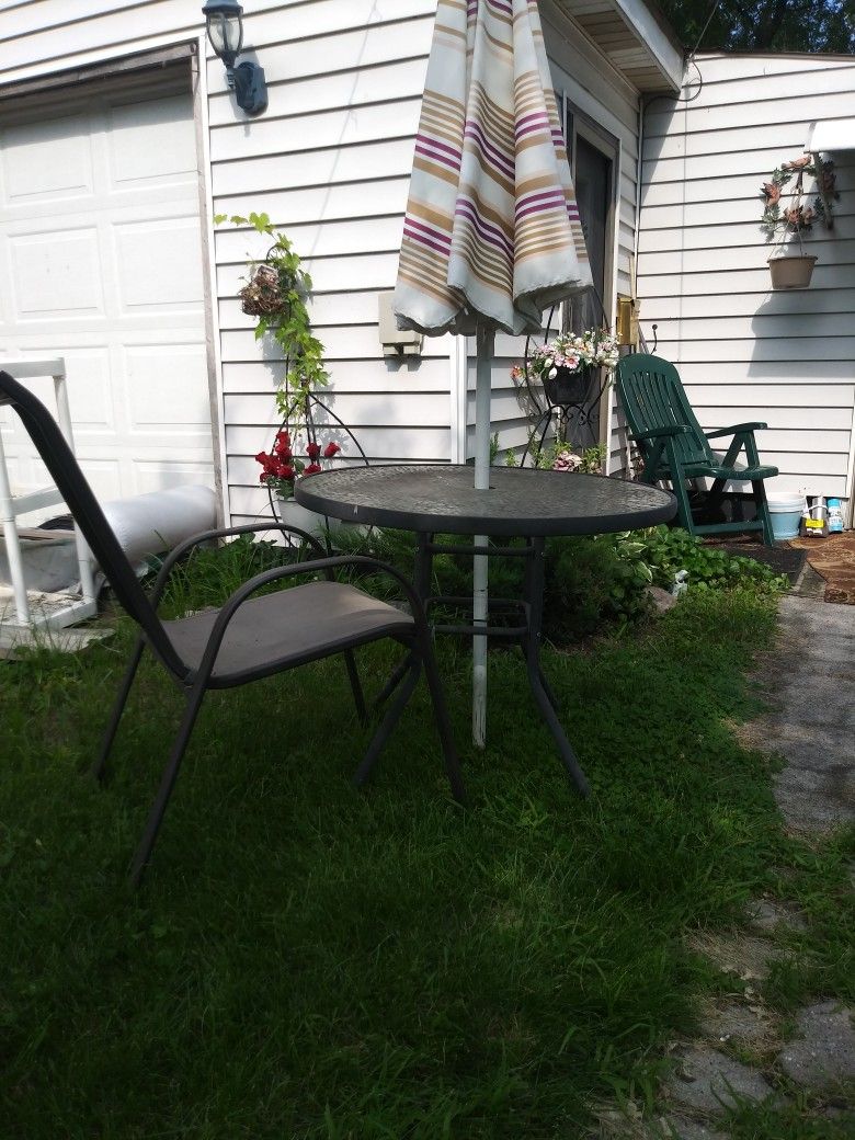 Glass Table For Deck Or Backyard $5
