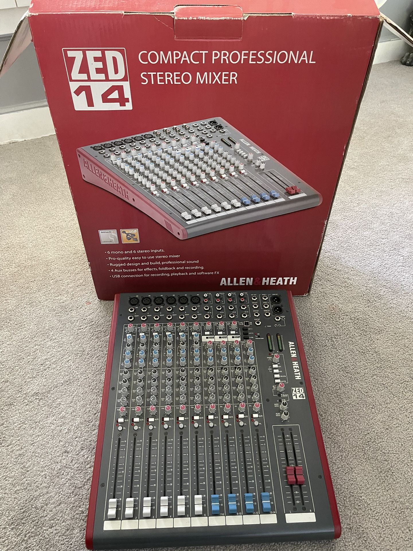 Allen and Heath Zed14 Stereo Mixer USB Interface