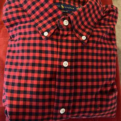 Ralph Lauren Red And Black Checkered Button Down Shirt  Thumbnail