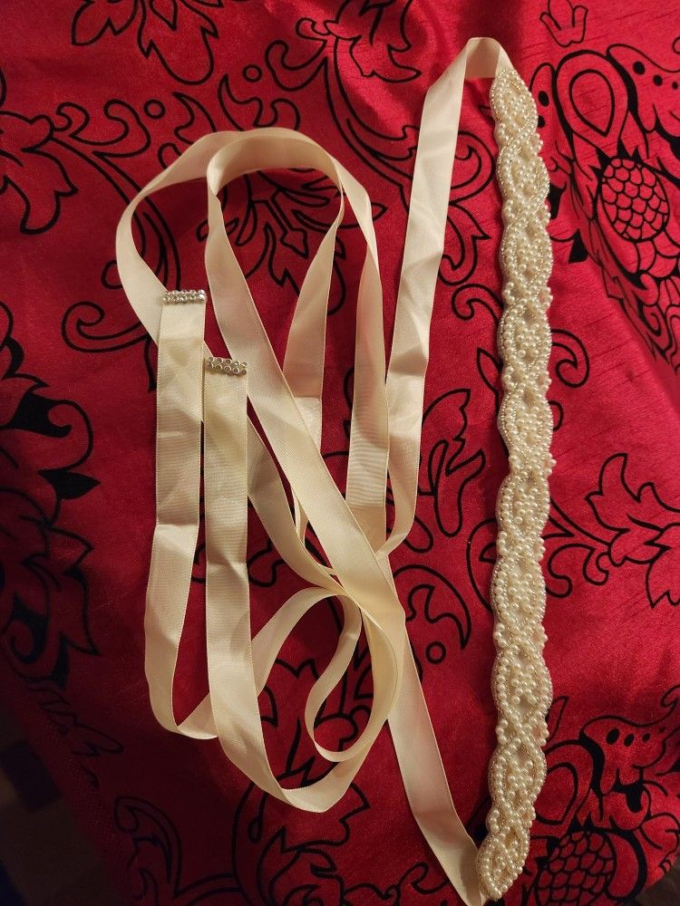 Beautiful Wedding pearled sash