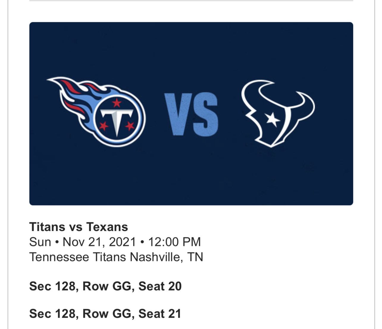 Titans Tickets