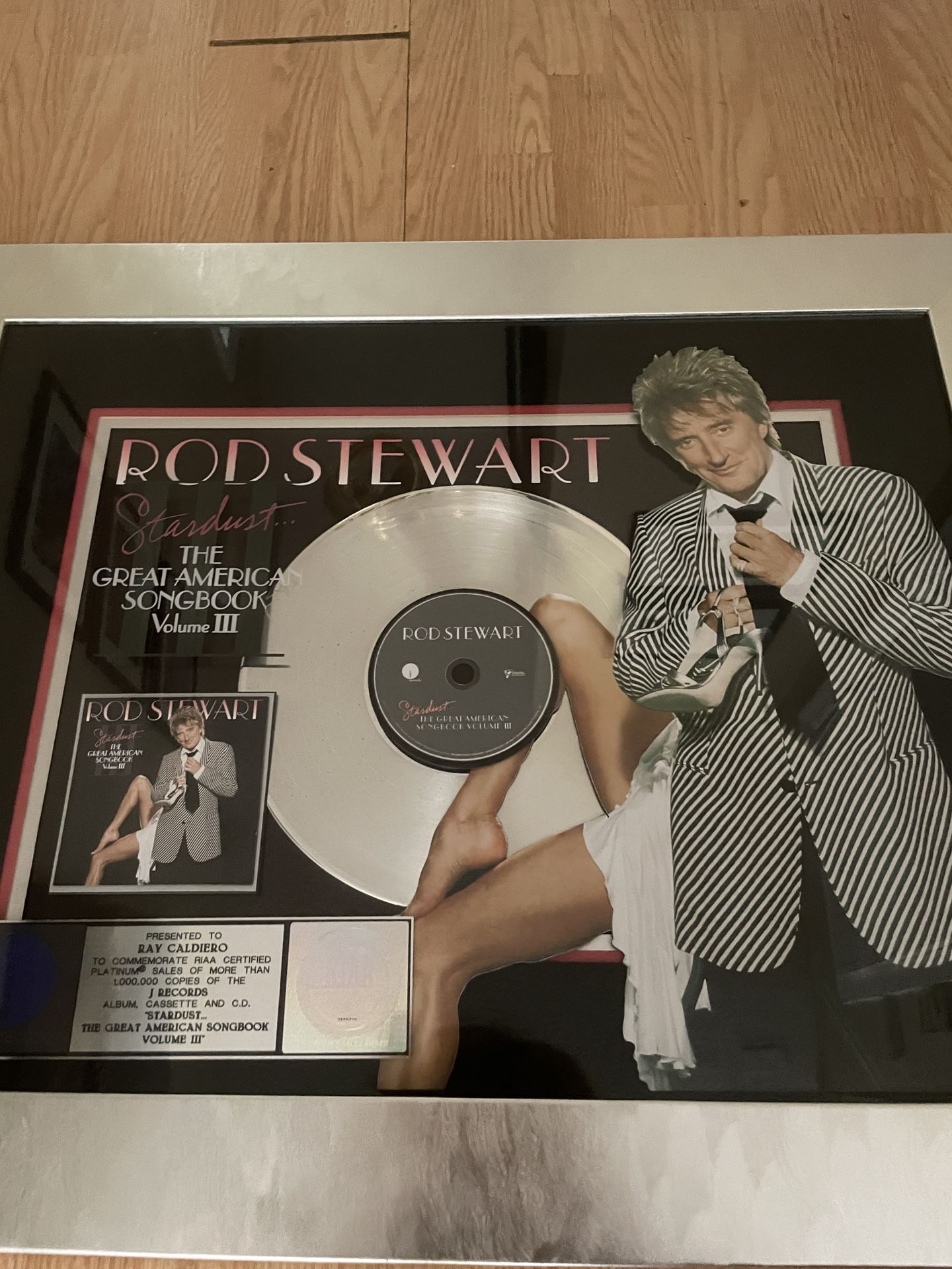Rod Stewart RIAA award Platinum Record