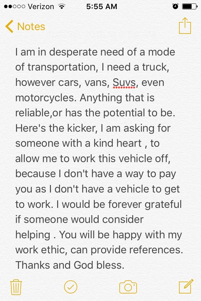 Need transportation