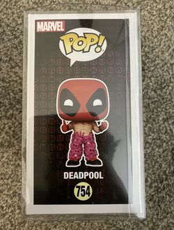 Funko Pop Deadpool With Teddy Bear Pants ECCC 2022 Shared Ex with Protector #754 Thumbnail