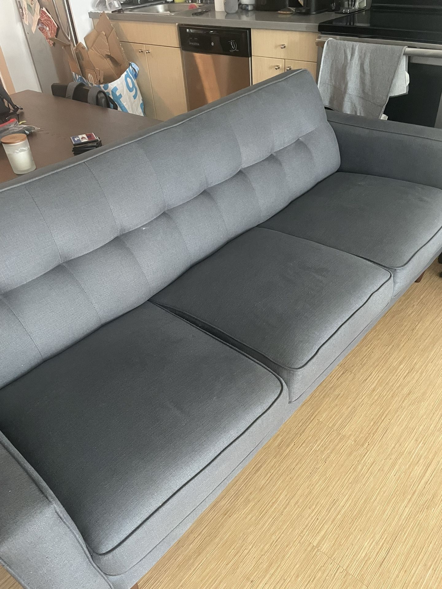 Living Spaces London Dark Grey 82” Sofa