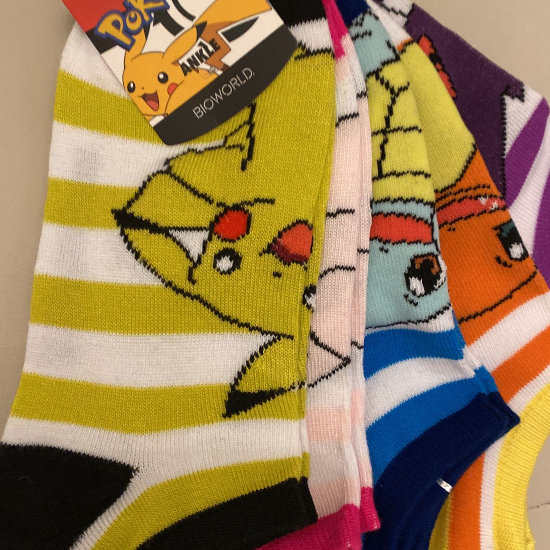 Pokemon Socks New Ankle Size 5-10 5-pack