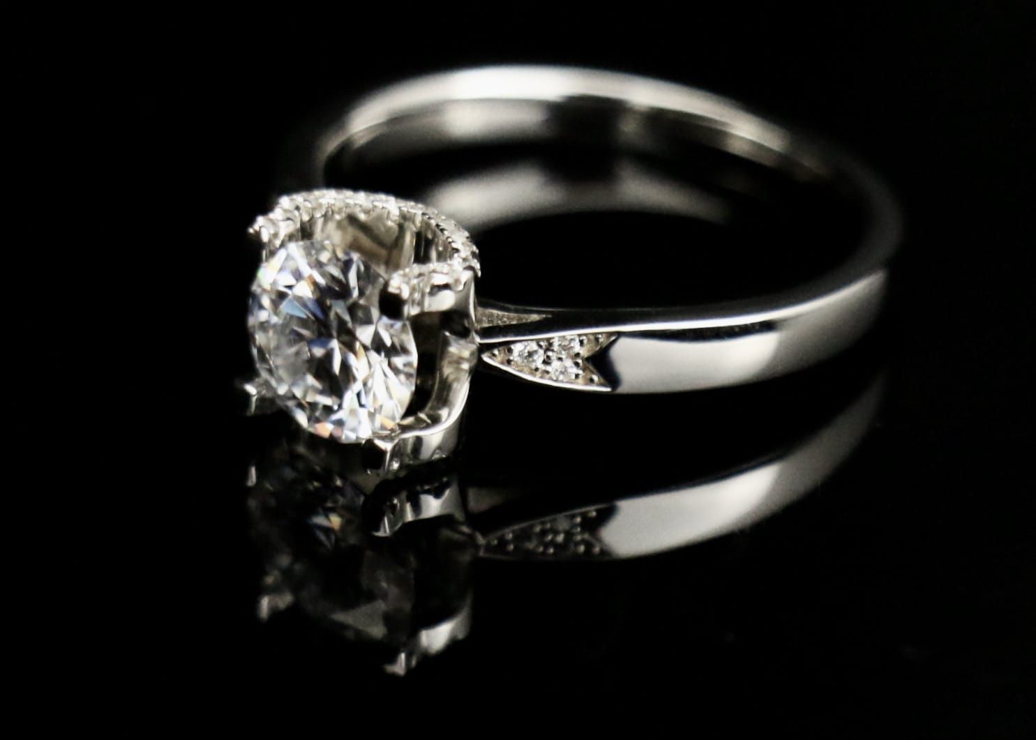 1.5c Silver Moissanite Engagement Ring