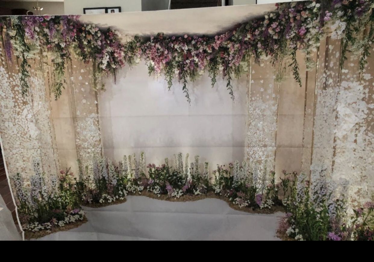 10x7ft Wedding Backdrop Floral Wedding 